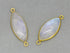Gold Plated Rainbow Moonstone Smooth Marquise Bezel Connector, 22X11 mm, (BZC-2020)
